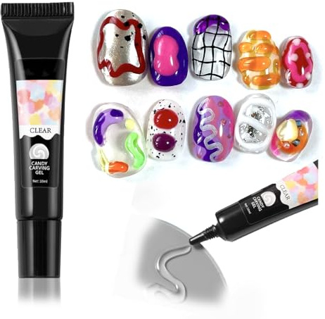 Gel fondant transparente 3D, 10 g, gel de pegamento de diamantes de imitación para el cuidado de las uñas, pegamento suave para decoración de uñas, para decoración de uñas, modelado de uñas en casa