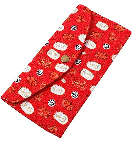 Healvian 1pezzi Borsa Per Cellulare Di Portafoglio Retrò Motivi Stampati in Oro Bottone Comodo Per Apertura Contenitore Per Cellulare e Soldi Regalo Per Capodanno Cinese Compleanni e Occasi