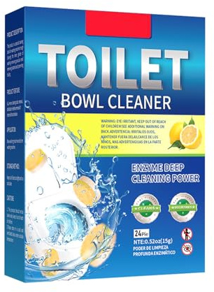 Mnozreo Pastillas de Cleaning de WC,24PCS,Aroma a Limón,Pastilla Antical para Inodoros,Retretes y Tuberías de Desagüe