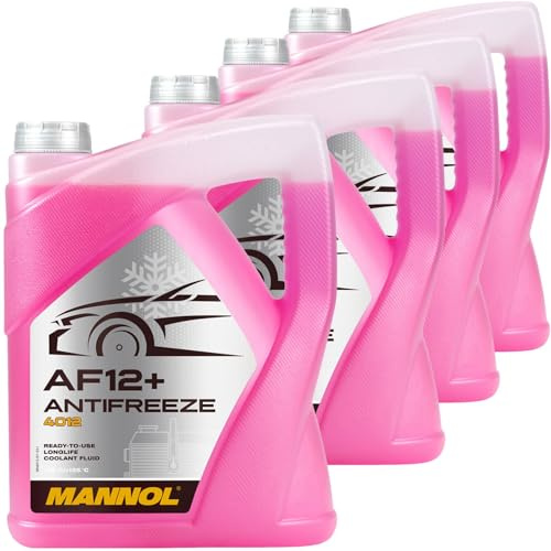 Hausmarke 4x Frostschutz (5 L) | MN4212-5 AF12 Rosa/rot (fertigmischung bis 40°C), Mannol 4012 Antifreeze AF12 (-40) Longlife
