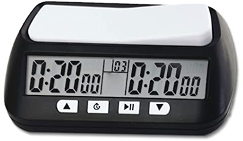 Chess Clock Digital Countdown Battery Powered Multi-mode Memory Function Timer Shockproof Pad Electronic Clocks for Chess Chinese, No Battery Timer