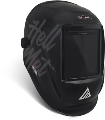 Solter HELLMET R-15 – Careta de soldadura automática True Color, clase óptica 1/1/1/1, 5 sensores, campo de visión 98×87 mm (R-15 PRO – Acabado negro profesional)