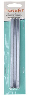 ImpressArt Aluminium Armreif Leerzeichen 6,3 mm x 15 cm, 12 Stück, IAD124130-12R