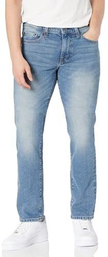 Amazon Essentials Jeans Slim Fit - colori fuori produzione Uomo, Delavé Chiaro, 34W / 30L