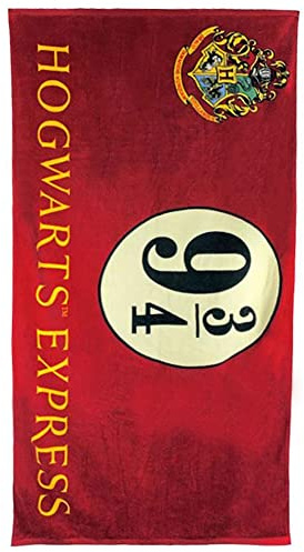 Unbekannt Harry Potter Badetuch Baumwolle, 75 x 150 cm groovy-9 3/4-hogwarts-express-bath-towel Burgunderfarben