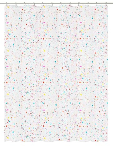 Kleine Wolke Duschvorhang PEVA Confetti Multicolor 180 x 200 cm | OEKO-TEX zertifiziert, PVC-frei, absolut wasserdicht, verstärkte Lochleiste, aus PEVA
