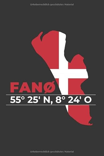 Fanö Dänemark Notizbuch: Fanø Fanö Insel Koordinaten Dänemark Reise Urlaub / 6x9 Zoll / 120 karierte Seiten
