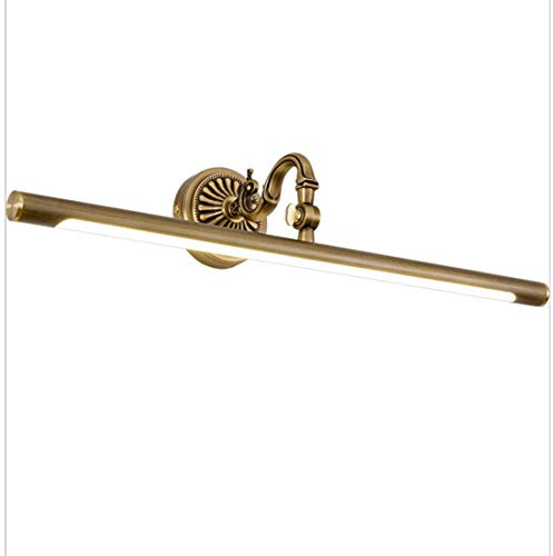 11W LED Spiegelleuchte Vintage Kupfer Badezimmer Wandleuchte, Rustikal Bad Leuchte, Make-up Licht, Schminkleuchte, Strahler Modern Spiegellampe für Küchen Korridor Beleuchtung, L58cm Natürliches Licht