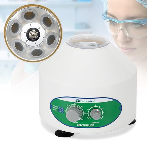 Mxmoonant Centrifugeuse de Laboratoire, 4000rpm, 6x20ml, 1790xg, 60min | pour Tubes à Essais 20ml/15ml/10ml/5ml, pour PRP, Séparation D'échantillons, Analyse Qualitative (Prise EU)