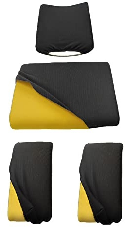 Ergositting Stretch-Bezug-Set, schwarz, für ergonomische Stuhl, 4 Stück (Sitz + Rückenlehne + 2 Kniestütze)