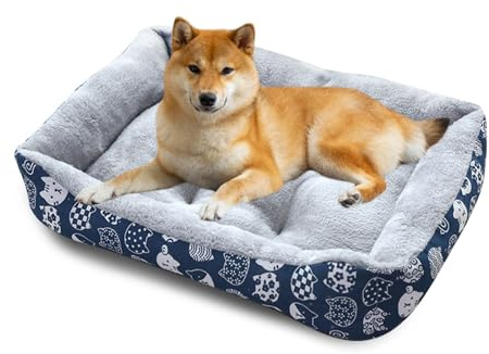 PETCUTE Bekväm hundkorg, tvättbar, hund- och kattkudde, maskintvättbar, bekväm husdjurssäng, andningsbar, hundkudde, halkfri säng