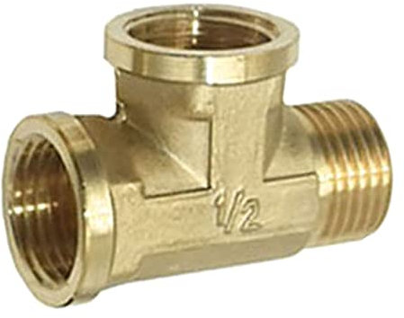 1 unids de latón 1/2Hace sexco femenino de hilo Conector T Tipo de plomería 3 vías Divisor de agua Tubería Acoplamiento adaptador de acoplador,C