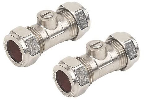 UKDD® 15mm Isolation Ball o fix Valves Straight Suitable HOT & Cold WRAS Approved (Pair) Chrome