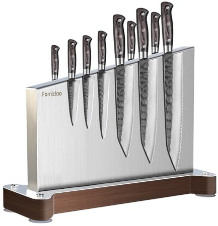 Fomidao Magnetic Knife Holder Stand,Extra Large Stainless Steel Magnetic Knife Block Without Knives,Power Magnetic Knife Rack Strip,Double Sided Magnet Knife Storage Organizer