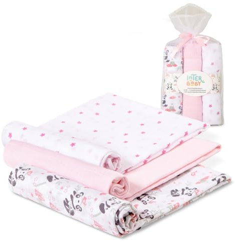 Packung mit 3 Gaze - Mulltücher, Panda Rosa