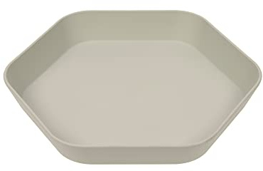 LÄSSIG Assiette pour enfants Vaisselle pour enfants sans mélamine, sans BPA, en biocomposite/Plate Geo warm grey