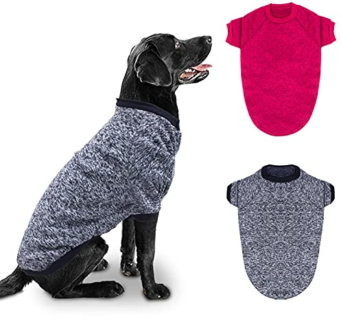 RANYPET 2 Stück Große Hundepullover für Winterhunde Klassischer Strickpullover Weiche Verdickung Warme Hundekleidung für Mittelgroße Hunde 5XL