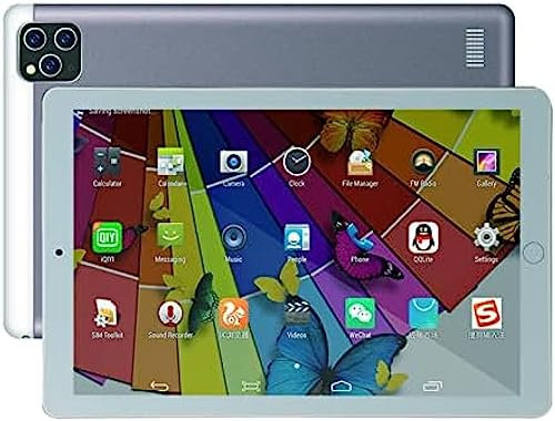 Volu Tableta Android De 10 Pulgadas, Tabletas Telefónicas 3G/4G con Ranuras para Tarjetas SIM Duales, Procesador De Cuatro Núcleos, Pantalla Táctil HD, WiFi, Bluetooth, GPS,Púrpura Claro,Hilarious123
