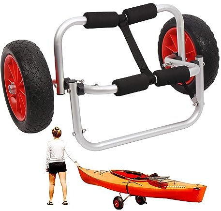 SENZZ Ruedas para Kayak, Remolque para Botes, transportador carritos para Kayak, Carrito para Kayak Plegable, Carrito para Canoa para Kayak Resistente y Resistente para facilitar el Transporte d