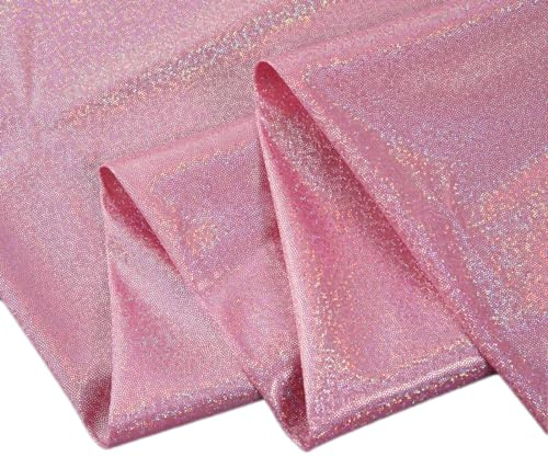 Whakano Glänzender Glitzer Modestoff Heißprägen Glanz Dekostoff Meterware,universal Stoff zum Nähen Dekorieren für Vorhänge Gardinen Bühne Kostüm Kleid Bekleidung,Rosa,100cm x 150cm
