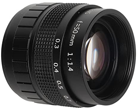 Obiettivo a Focale Fissa F1.4 C con Messa a Fuoco Manuale da 50 Mm, per Fotografia, Ottica Avanzata, Regolazione Manuale 'apertura, Effetto Bokeh di Sfondo, Distanza Minima