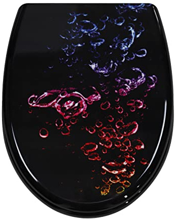 Fanmitrk WC Sitz mit Absenkautomatik, Toilettendeckel mit Schnellverschluss, Klodeckel Montage von oben, Duroplast Toilettensitz mit Motiv