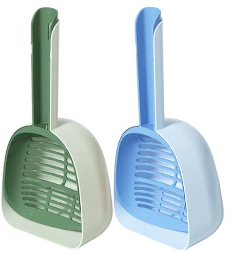 Murman 2 Pala Arenero Gato 2 En 1 Pala para para Gatos, Portátil Cuchara De para Perros Y Gatos con Colador, Pala De Grande De Plástica para Gatos para Limpiar La Caja De