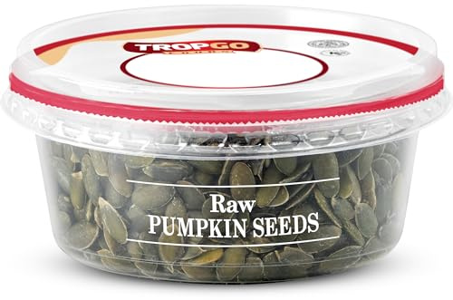 Tropgo Raw Pumpkin Seeds 125g - Non-GMO Tub of Pumpkin Seeds for Eating - Ready-to-Eat Snacks for Kids and Adults