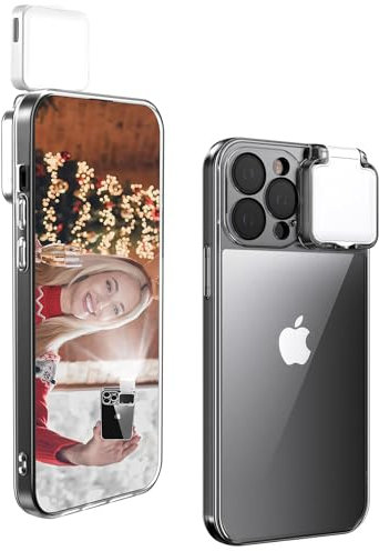 CEXHG with LED Selfie Light for iPhone 15 Pro Max Case Light up case Rechargeable Compatible-Live-Makeup-TIK Tok-Video- Selfie Illuminate for Women (Crystal Clear, for iPhone 15 Pro Max)