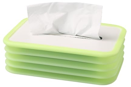 Wenrescry Dekorative Taschentuchbox, Silikon, Elegantes Design, Automatische Anpassung, Langlebig, Praktisch für Heim und Büro