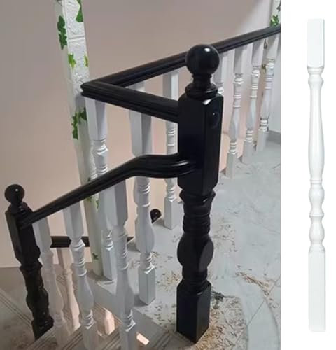Geländer Treppengeländer Holzspindeln für Treppe Innenweiß, Weiß, Terrasse Mall Hotel Balusters Post 85 cm/90 cm/95 cm Höhe, Innenraum Außenquadratte Set Set ( Color : 10pcs , Size : Height 95cm/37.5