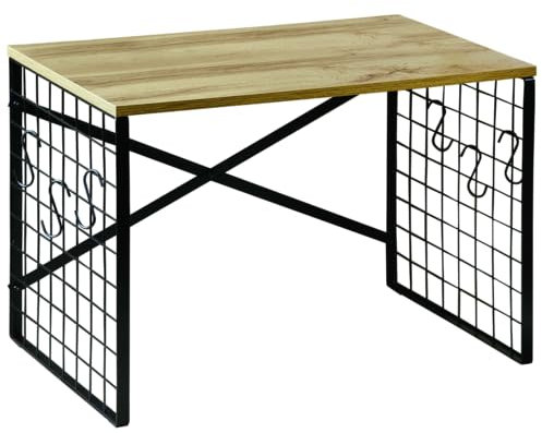 Kesper| Mikrowellenregal, Material: Eichendekor/Metall, Maße: B: 52 x T: 32,5 x H: 36,5cm, Farbe: schwarz/Natur| 27831