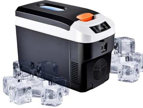 Frigorifero portatile da campeggio - Frigorifero per auto con compressore da 10 litri | frigorifero a doppio scopo con versione di controllo della temperatura, frigorifero di raffreddamento