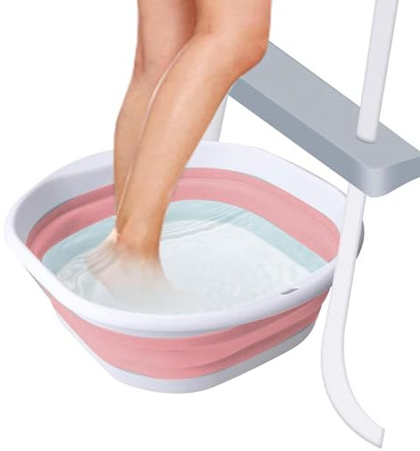 Foot Bath for Pool, Foldable Foot Soak Tub, Portable Foot Soaking Basin, Soft Foot Soaking Bucket, Foot Wash Basin for Hot Tub, Ground Pool Foot Bath, Folding Foot Soak Tub