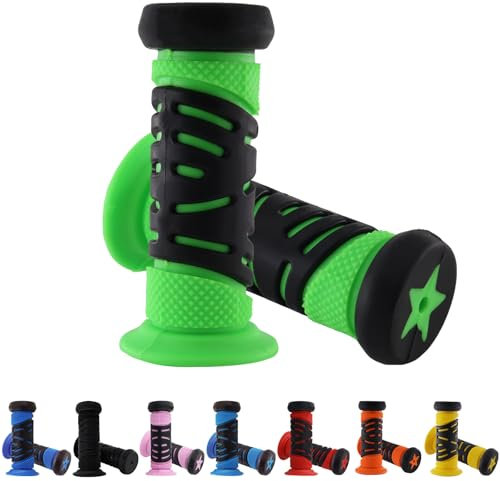 TOKSEO Coppia di manopole per bicicletta per bambini, sicurezza grazie alla protezione dagli urti, 22 mm di calibro, 95 mm di lunghezza, in gomma, per scooter, per bambini, bicicletta per bambini