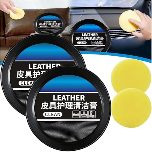 Leader Reinigungs- und Pflegecreme & Reinigungspaste zur Lederpflege, Lederreparaturset Auto, Autoinnenraum-Lederreinigungscreme, Auto-Lederpflegeölpaste, Lederreparaturset fürs Auto (2Pcs)