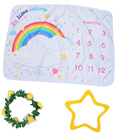 SHOWERORO Monatsdecke Meilensteindecke Erinnerungsdecke Aus Flanellmaterial Für Babys Und Jungen Für Babyfotografie
