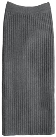 seiveini Jupe Longue Femme Élégant Jupe Tricotées Stretch Jupe Crayon Femme Ajustée Longue Jupe en Tricot Élégant Party Bureaux Casual B Gris 75CM XL
