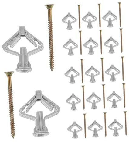 Cabilock Kit Di Ancoraggi Per Cartongesso 50 Set Di Viti A Farfalla in Acciaio Autoperforante Per Impieghi Gravosi Per Cartongesso Pareti Cave E Calcestruzzo