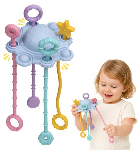 ROWFEN Montessori Silicone Pull String Toy – Sensory Skills Development