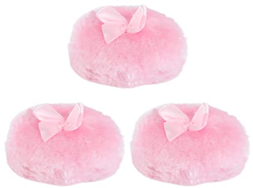 FOMIYES 3 Stück-pack Babypuderquasten Langhaarig Rosa Weiche Sichere Puderpuff für Talkumpuder und Hitzepickel Leichter Puderauftrag für Babys Kleinkinder und Damen
