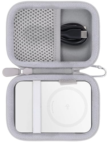 Khanka Case Anker Nano/MagGo Power Bank,5,000/10,000mAh Magnetic Battery | Compatible with Anker Nano/MagGo 5,000/10,000mAh 15W A1665/A1664 Power Banks;Hard Case for Storage,White,Case Only