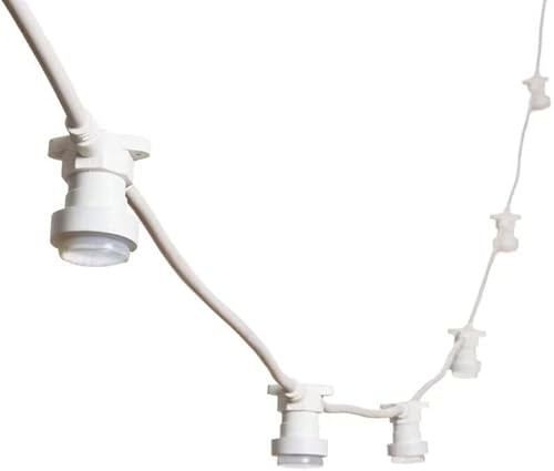 Wisdom Line - Guirnalda luminosa exterior 10 enchufes E14, IP54, impermeable, 5 m, extensible, color negro, cable de conexión para jardín, patio, fiestas(exterior 10 enchufes E14, IP54,)