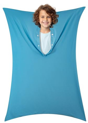 Sensorische Ganzkörpersocke für Kinder,Beruhigende Sensory Sock dehnbarer Body Sox zum Stressabbau für Kinder mit ADHS und Autismus (Reinblauer, S)