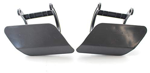 Motorbike 2pcs Front Bumper Headlight Washer Nozzle Jet Covers Caps Accessaries for 7 Series F01 F02 2012 2013 2014 2015, Black