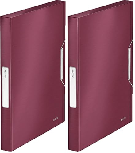 Leitz 39560028 Ablagebox Style Ablagebox Style, A4, PP, 30mm, granatrot (Packung mit 2)