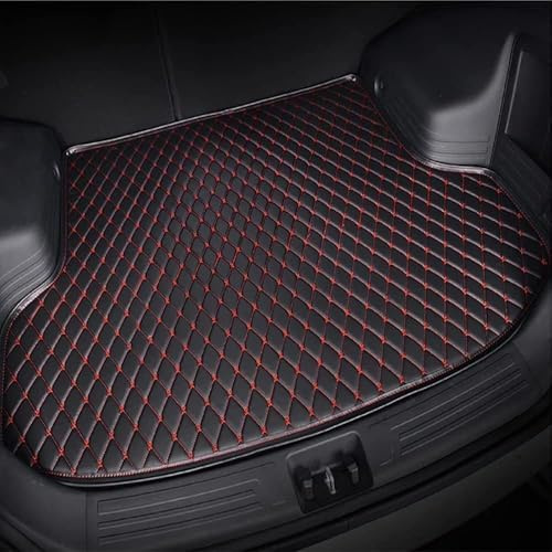 yaohaishao Auto Kofferraummatte für Peugeot 308 III Hatchback 2021-2023, Kofferraummatte Kofferraumwanne Auto Kofferraum Schutzmatte Kratzfestem Kofferraumschutz Autozubehör,Black-Red