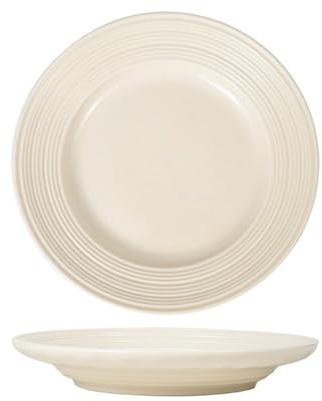 Ensaladera redonda de cerámica de color bajo esmalte, vajilla fresca simple y exquisita, plato de 8 pulgadas, blanco lechoso