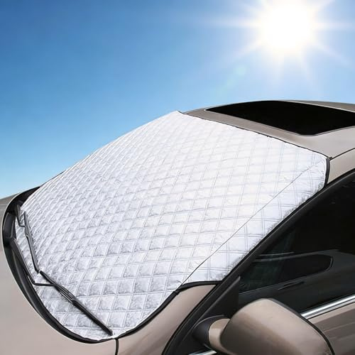 ZOCONE Sonnenschutz Auto Frontscheibe Außen Frontscheibenabdeckung Sommer und Winter Windschutzscheibenabdeckung Autoscheiben Sonnenschutz Hitzeschutz Frostschutz für Auto 140 x 95cm