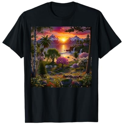 Art de Paysage Nature au Lever du Soleil et au Paradis Vibrant T-Shirt
